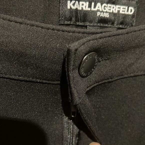 Karl Lagerfeld Black Stretch Straight Leg Pants Size 8 - Picture 8 of 10